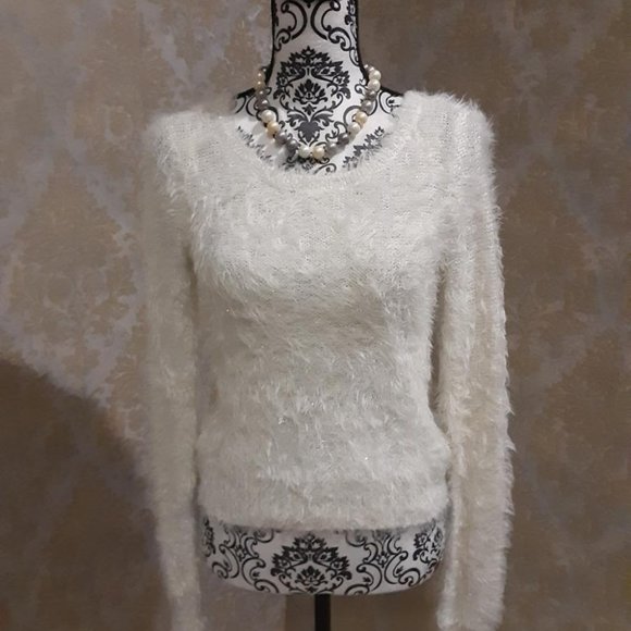 Candie's Sweaters - Candie's Cream/sparkle mohair sweater NWOT